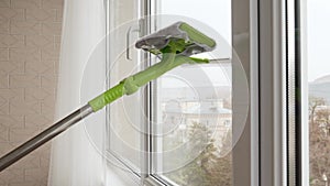 window cleaning of special mop for washing the glass surface of windows.