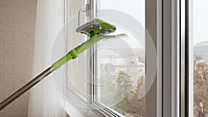 window cleaning of special mop for washing the glass surface of windows.