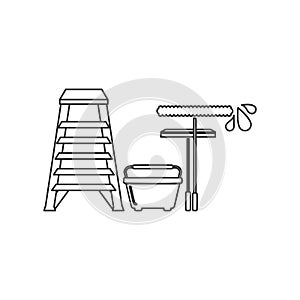 Window Cleaning Tools Icon Vector