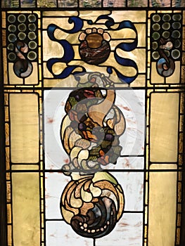 Window with a colorful glass art III