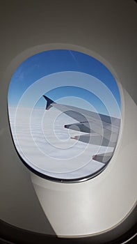 Window of commercial plane