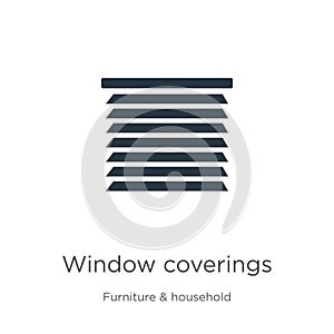 Window coverings icon vector. Trendy flat window coverings icon from furniture and household collection isolated on white