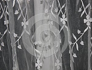 Window curtain with transparent texture and original pattern