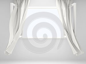 Window with curtains