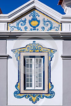 Window decorated with tiles in Cascais, Portugal