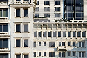 Window detail A modern high rise condominium tower rising