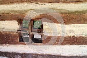 Window in Dimitrie Gusti National Village Museum in Bucharest