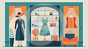 The window display boasts a chic and stylish curated vintage collection attracting curious passersby with its timeless photo