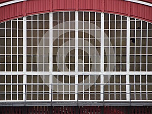 Window Facade Detail Closeup on Industrial Building