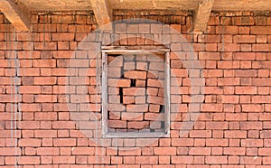 Window filled with bricks