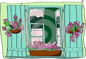 Window with flowers