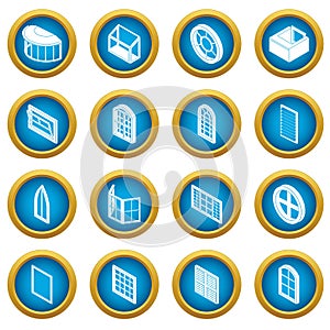 Window forms icons set, simple style