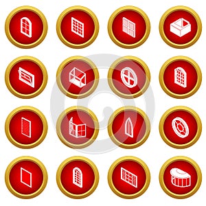 Window forms icons set, simple style