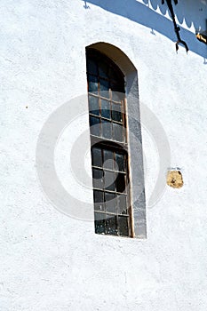 Window. Fortified medieval saxon church in the village Veseud, Zied , Transylvania,Romania