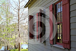 Window frame on old but beautiful farm house / east coast USA