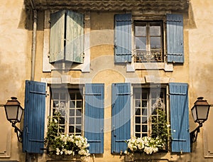 Window frame in the old quarter of St Remy de Provence.