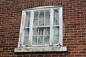 Window frame with pealing paint