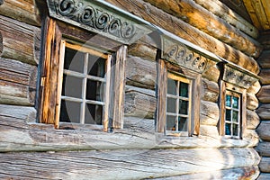 Window frames old Russian house