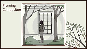 Window framing nature view, interior design and scenic outlook. vector design Generative AI photo