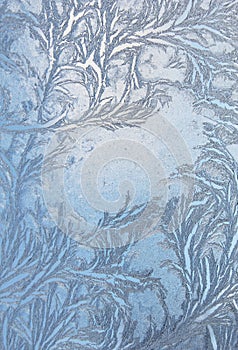 Window frost pattern on glass