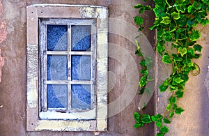 Window with frost patterns