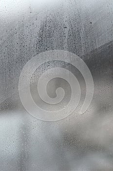 Window glass with condensate or steam after heavy rain, Texture or background image