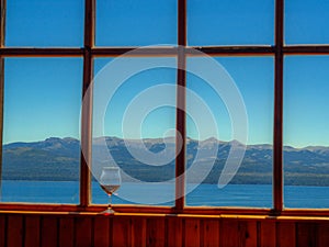 Window with glass of wine