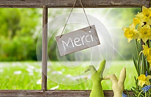 Window, Green Meadow, Merci Means Thank You