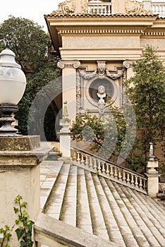 Window with Head in Park of National Museum in Barcelona