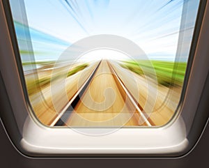 Window of high speed train