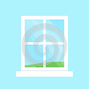 Window icon, flat design style, vector illustration