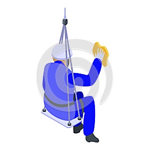 Window industrial climber icon, isometric style