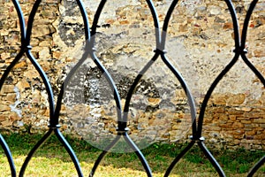 Window. Inside fortified medieval saxon evangelic church in Veseud, Zied