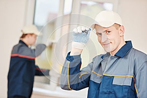 Window installation worker