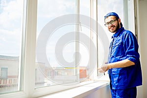 Window installation worker