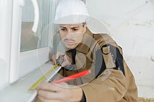 Window installer measuring area