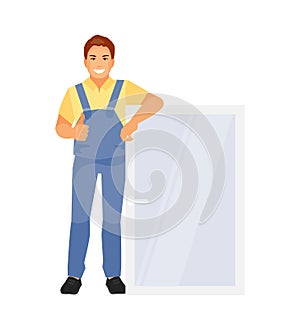 Window installer vector
