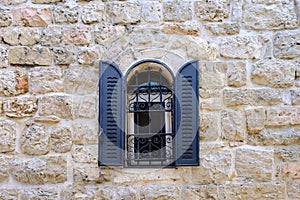 Window with lattice in an antique house