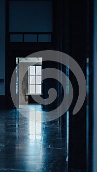 A window while light is falling inside the room