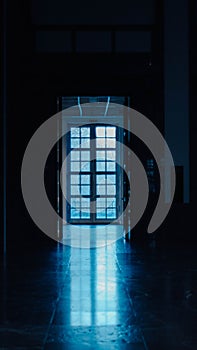 A window while light is falling straight inside the room.