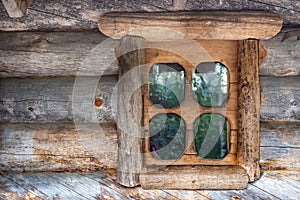 Window of a log house