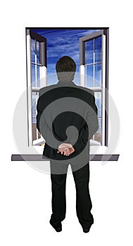 Window and man