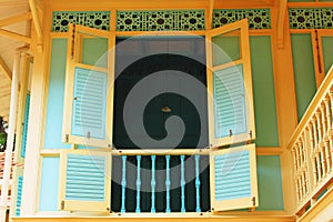 Window In Mrigadayavan Palace, Phetchaburi, Thailand,