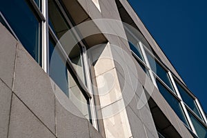 Window and mullion on a contemporary modern building. The details of design and architecture.