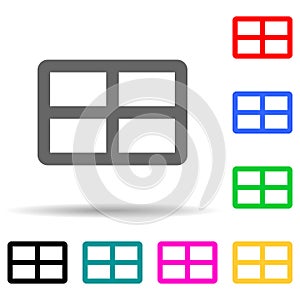 window multi color style icon. Simple thin line, outline vector of web icons for ui and ux, website or mobile application