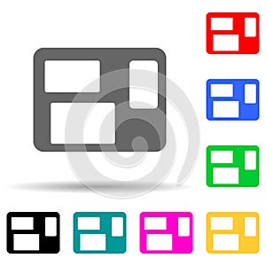 window multi color style icon. Simple thin line, outline vector of web icons for ui and ux, website or mobile application