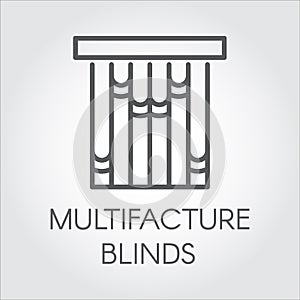 Window multifacture blinds icon in outline style. Vector symbol for home and office interior design concept