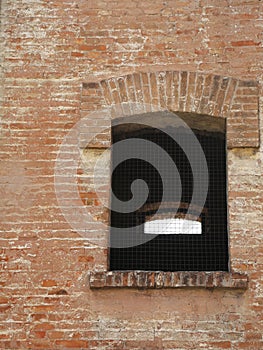 Window of an old brick building