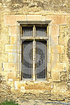 Window on old castle wall