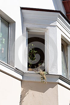 Window in an old European house of the early twentieth century